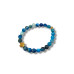 Double Grace Bracelet - 8 mm Faceted Blue Lace Agate with 2 Crosses 