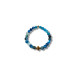 Double Grace Bracelet - 8 mm Faceted Blue Lace Agate with 2 Crosses 