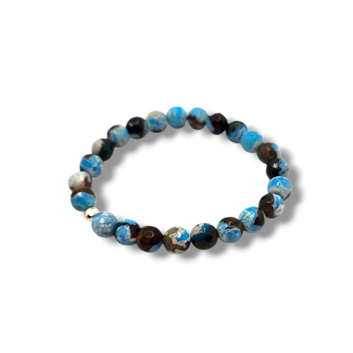 Rooted in Faith Bracelet 10 mm Faceted natural Spotted Agate stones Rooted in Faith Bracelet 10 mm Faceted natural Spotted Agate stones