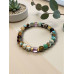 Path of Wisdom Bracelet 8 mm Faceted natural Green Spotted Agate stone
