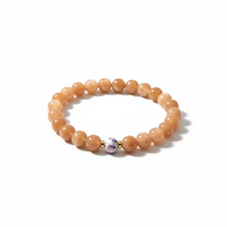 Light of Joy Bracelet - 8 mm Sunstone with Murano-style bead.