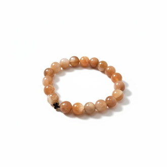 Faith & Light Bracelet - 10 mm Sunstone with small Cross Faith & Light Bracelet - 10 mm Sunstone with small Cross
