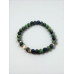  Light of Faith Bracelet - 6 mm Azure Malachite with Golden accents 