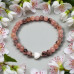 Pure Heart Bracelet - 6 mm Pink Opal with Mother of Pearl Heart Pure Heart Bracelet - 6 mm Pink Opal with Mother of Pearl Heart
