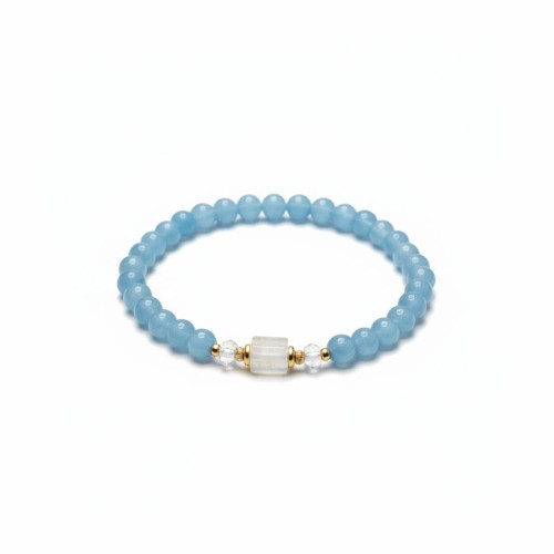 River of Hope Bracelet - 6 mm Aquamarine with clear quartz River of Hope Bracelet - 6 mm Aquamarine with clear quartz