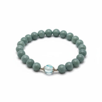 Grace Within Bracelet - 10 mm Jade with Murano-style bead 