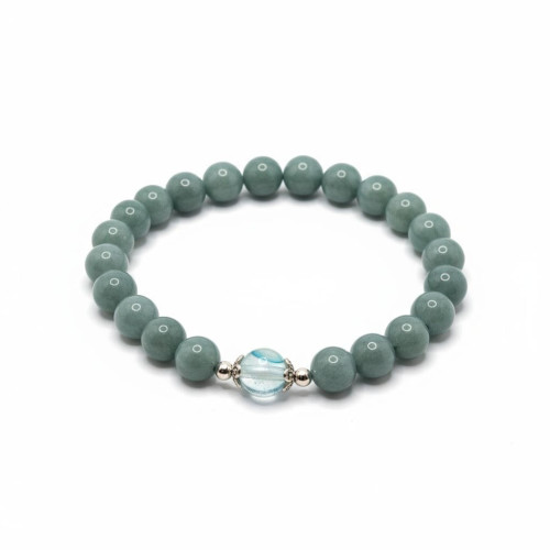 Grace Within Bracelet - 10 mm Jade with Murano-style bead Grace Within Bracelet - 10 mm Jade with Murano-style bead