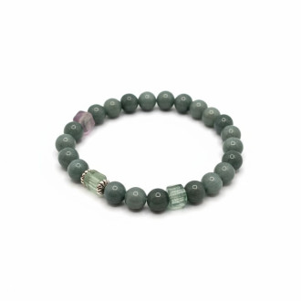 Emerald Guidance Bracelet - 8 mm Jade and Fluorite 