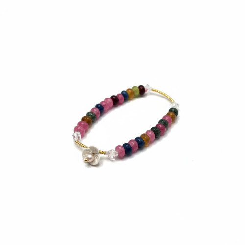 Faith Blossom Bracelet - Tourmaline with Flower charm Faith Blossom Bracelet - Tourmaline with Flower charm