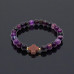 Crown of Faith Bracelet - 8 mm Purple Lace Agate with Red Jasper Cross Crown of Faith Bracelet - 8 mm Purple Lace Agate with Red Jasper Cross