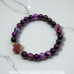 Crown of Faith Bracelet - 8 mm Purple Lace Agate with Red Jasper Cross Crown of Faith Bracelet - 8 mm Purple Lace Agate with Red Jasper Cross
