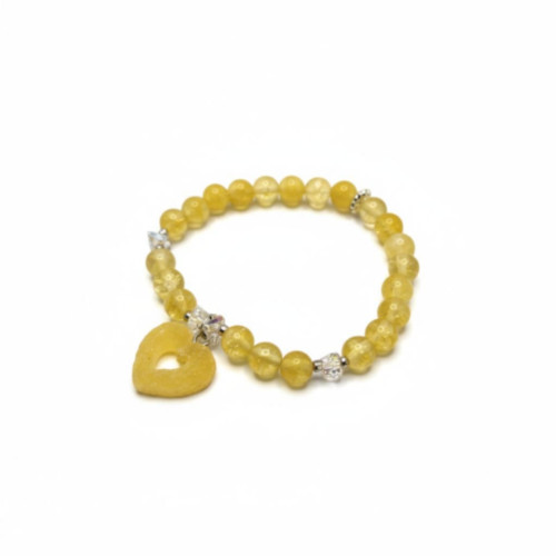 Sweet Grace Bracelet - 6 mm Citrine with a heart candy charm Sweet Grace Bracelet - 6 mm Citrine with a heart candy charm