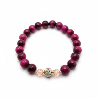 Grace Radiance Bracelet  - 8  mm Pink Tiger Eye 