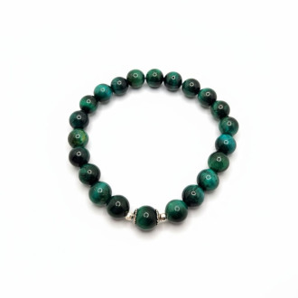 Faith Warrior Bracelet - 8 mm Green Tiger Eye 