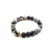 Faith in Contrast Bracelet - 10 mm Black and White Spotted Agate Faith in Contrast Bracelet - 10 mm Black and White Spotted Agate
