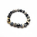 Faith in Contrast Bracelet - 10 mm Black and White Spotted Agate Faith in Contrast Bracelet - 10 mm Black and White Spotted Agate