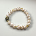 Golden Faith Bracelet - 8 mm Beige and White Spotted Agate and Pyrite Golden Faith Bracelet - 8 mm Beige and White Spotted Agate and Pyrite