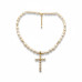 Divine Light Pearl Necklace - 7mm~8mm Freshwater Pearls with Cross Charm Divine Light Pearl Necklace - 7mm~8mm Freshwater Pearls with Cross Charm