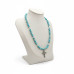 Waves of Faith Necklace - 8 mm Turquoise necklace with Stainless Steel Cross charm. Waves of Faith Necklace - 8 mm Turquoise necklace with Stainless Steel Cross charm.