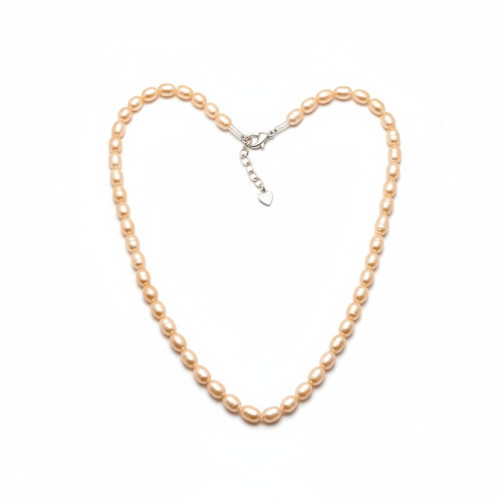 Dawn Whisper Pearl Necklace - 7 mm Peach Freshwater Pearl Necklace Dawn Whisper Pearl Necklace - 7 mm Peach Freshwater Pearl Necklace