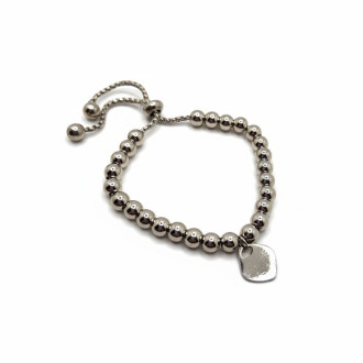 Celeste Heart Bracelet - 6 mm Stainless Steel with Heart Charm Celeste Heart Bracelet - 6 mm Stainless Steel with Heart Charm