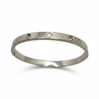 Stellar Circle Bangle - Silver-tone Stainless Steel Bangle Stellar Circle Bangle - Silver-tone Stainless Steel Bangle