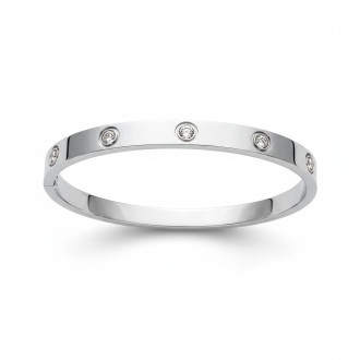 Circle of Light Bangle - Silver-tone Stainless Steel Circle of Light Bangle - Silver-tone Stainless Steel