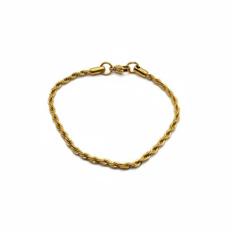Golden Essence Bracelet - 3 mm Gold Stainless Steel Rope Chain Golden Essence Bracelet - 3 mm Gold Stainless Steel Rope Chain