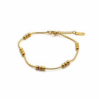 Golden Rhythm Bracelet - Gold Stainless Steel Snake Chain Golden Rhythm Bracelet - Gold Stainless Steel Snake Chain