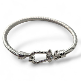 Stainless Steel Twisted Cable Bangle Bracelet