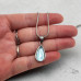 Stainless Steel Teardrop Blue Pendant Necklace
