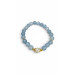 Faceted Aquamarine and White Crackle Quartz Bracelet, 8 mm beads Faceted Aquamarine and White Crackle Quartz Bracelet, 8 mm beads