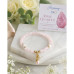 Rose Quartz beads 6 mm Bracelet with Freshwater Pearl Charm