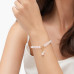 Rose Quartz beads 6 mm Bracelet with Freshwater Pearl Charm