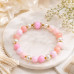 Pink Opal 8 mm with Faceted Pearl Beads Bracelet