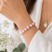 Pink Opal 8 mm with Faceted Pearl Beads Bracelet