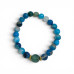 8 mm Faceted Blue Lace Agate Bracelet with Gold Stainless Steel Spacers