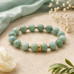 Jade Bracelet with Gold Stainless Steel Spacer Jade Bracelet with Gold Stainless Steel Spacer