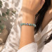 8 mm Jade Bracelet with Hand-Painted Porcelain Bead 8 mm Jade Bracelet with Hand-Painted Porcelain Bead