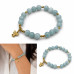8 mm Jade Bracelet with Gold Stainless Steel Angel Charm
