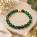 8 mm Faceted Green Agate Bracelet with Gold Stainless Steel Butterfly Charm 8 mm Faceted Green Agate Bracelet with Gold Stainless Steel Butterfly Charm