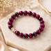 10 mm Pink Tiger's Eye Bracelet with Faceted Murano Glass Accent