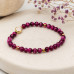 6 mm Pink Tiger's Eye Bracelet with Gold Accents 6 mm Pink Tiger's Eye Bracelet with Gold Accents
