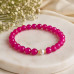 8 mm Faceted Pink Agate Bracelet with Freshwater Pearl Accent