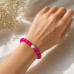 8 mm Faceted Pink Agate Bracelet with Freshwater Pearl Accent