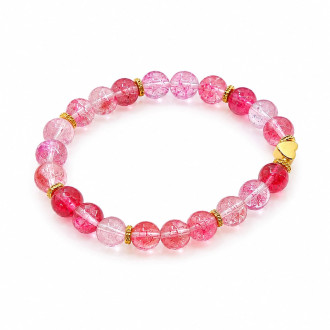 8 mm Pink Tourmaline Bracelet with Gold Accents 8 mm Pink Tourmaline Bracelet with Gold Accents