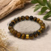 10 mm Tiger's Eye Bracelet with Gold Accent