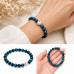 Blue Tiger's Eye Bracelet with Enamel Accent Bead Blue Tiger's Eye Bracelet with Enamel Accent Bead