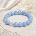 10 mm Aquamarine Bracelet with Czech Crystal Accents 10 mm Aquamarine Bracelet with Czech Crystal Accents