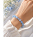10 mm Aquamarine Bracelet with Czech Crystal Accents 10 mm Aquamarine Bracelet with Czech Crystal Accents